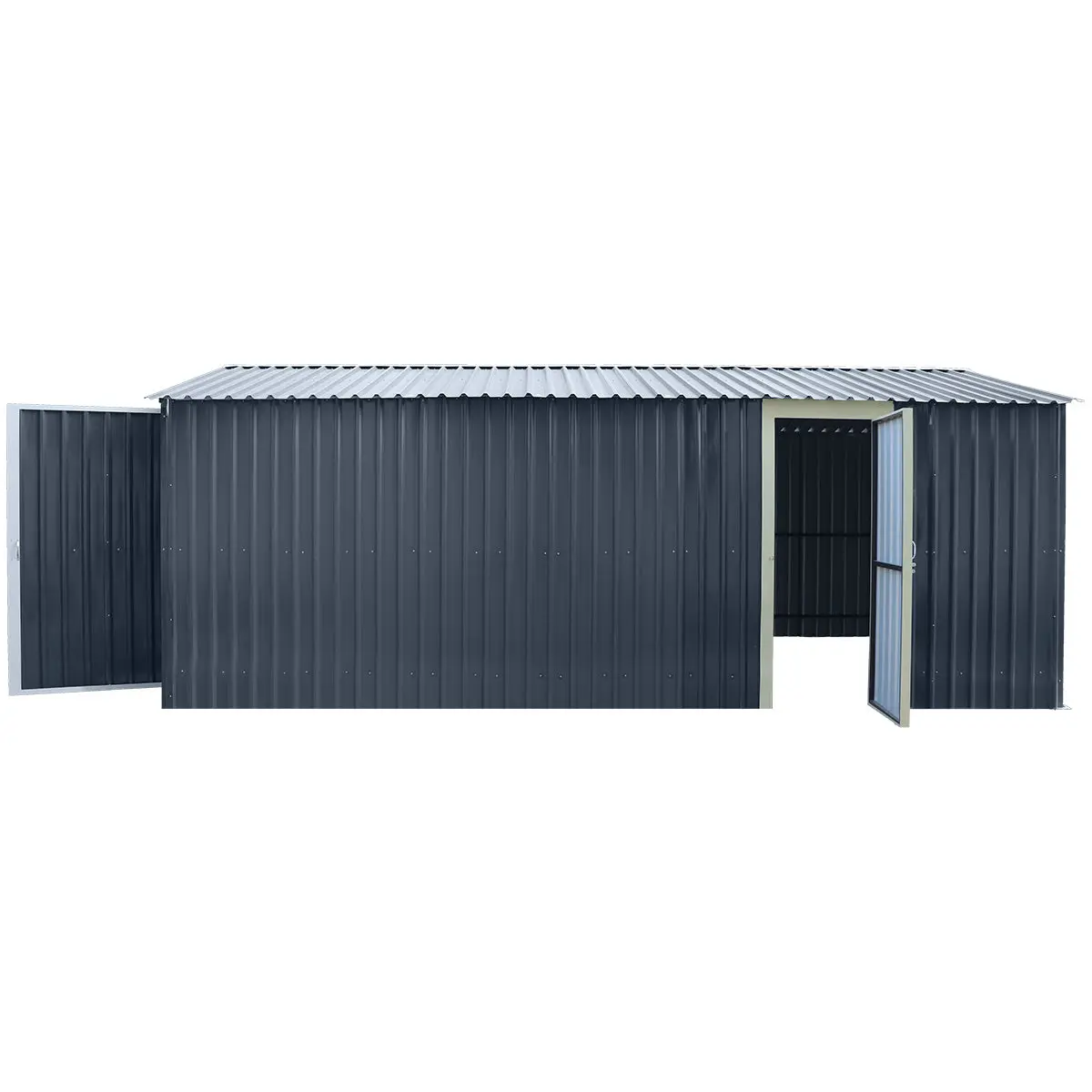 TMG Heavy Series™ 10' x 20' Metal Garage Shed with Double Front Doors and Side Entry Door, 8' Peak Height TMG-MS1020B - Image 14