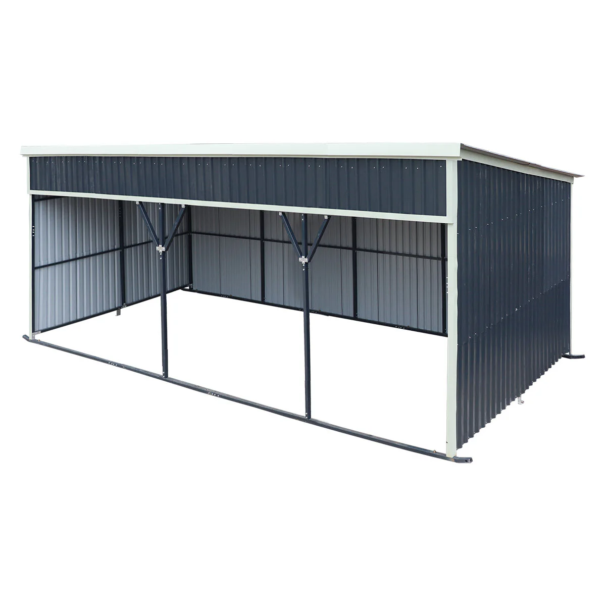 12’ x 27’ Horse Run-In Shed with Portable Skid Mount and Wide Front Opening for Livestock Shelter, Bolts & Nuts Assembling TMG-MSK1227 - Image 18