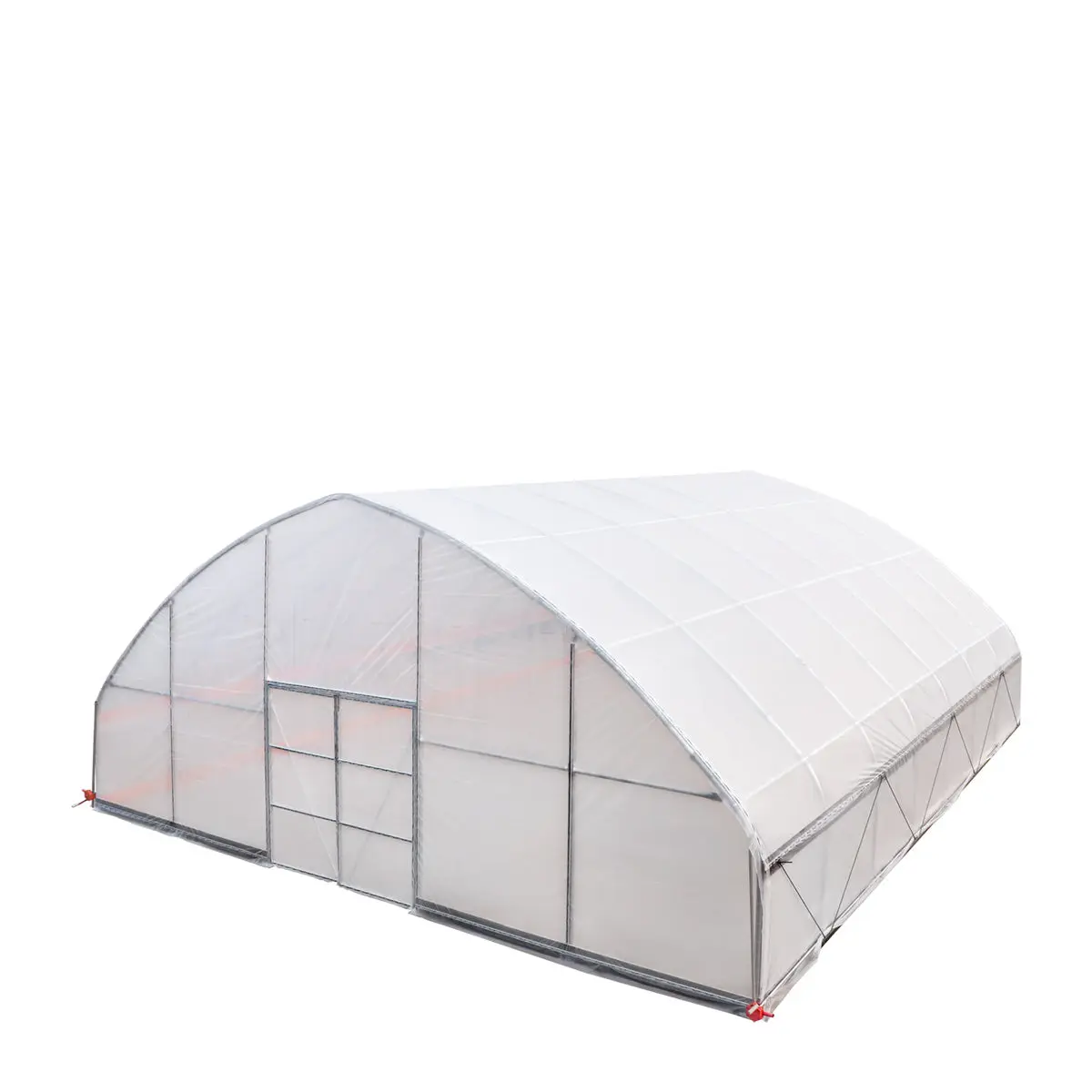 30' x 30' Tunnel Greenhouse Grow Tent w/6 Mil Clear EVA Plastic Film, Cold Frame, Hand Crank Roll-Up Sides, Peak Ceiling Roof, TMG-GH3030 - Image 12