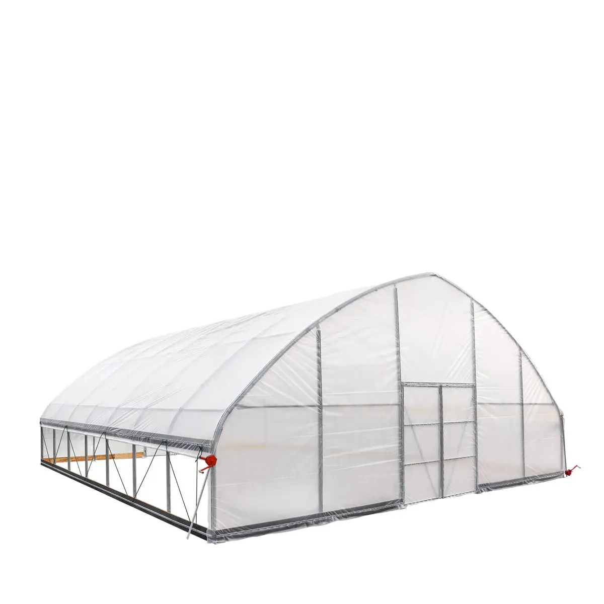 30' x 30' Tunnel Greenhouse Grow Tent w/6 Mil Clear EVA Plastic Film, Cold Frame, Hand Crank Roll-Up Sides, Peak Ceiling Roof, TMG-GH3030 - Image 3