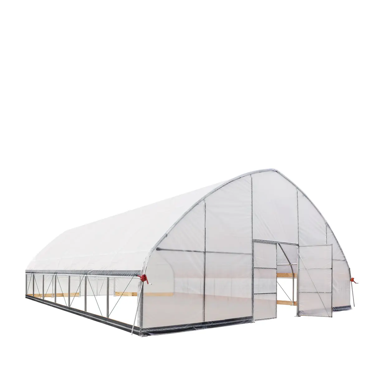 30' x 30' Tunnel Greenhouse Grow Tent w/6 Mil Clear EVA Plastic Film, Cold Frame, Hand Crank Roll-Up Sides, Peak Ceiling Roof, TMG-GH3030 - Image 9