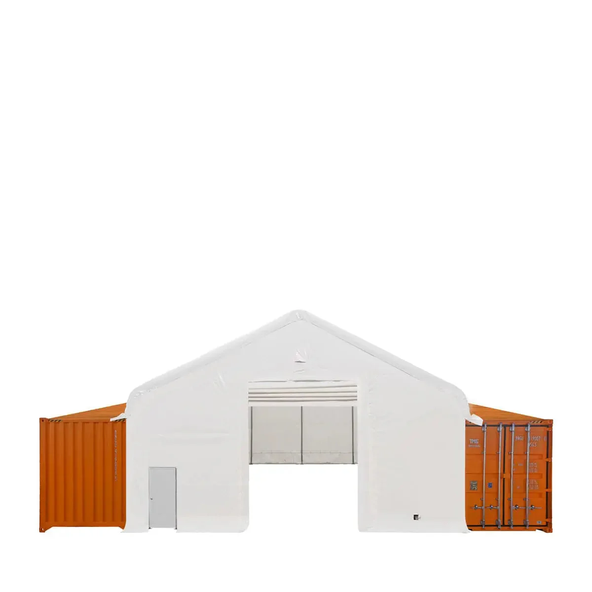 30' x 40' Container Peak Roof Shelter TMG Heavy Series™ with Heavy Duty 17 oz PVC Cover, Fully Enclosed front and back endwalls, TMG-ST3042CG (Previously ST3041CG) - Image 2