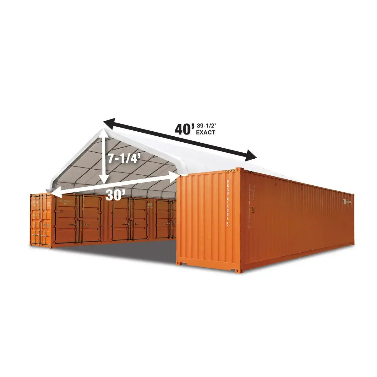30' x 40' Peaked Roof Container Shelter with Heavy Duty 11 oz PE Tarpaulin, TMG-ST3042C (Previously ST3040C) - Image 3