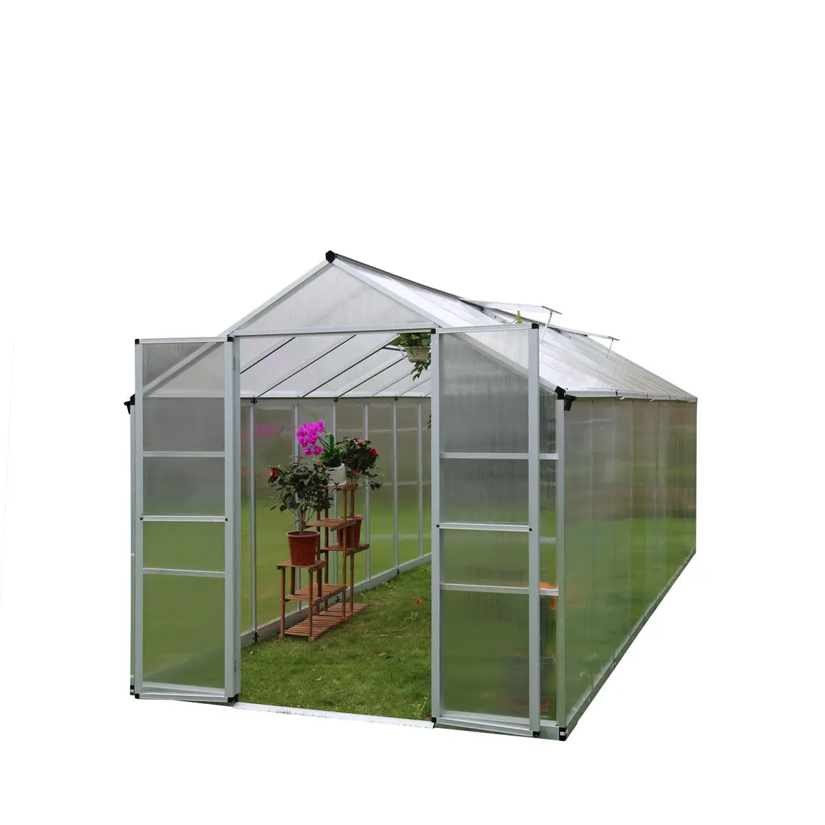 8' x 20' Aluminum Frame Greenhouse w/4 mm Twin Wall Polycarbonate Panels, UV Protected Panels, TMG-GH820 - Image 5