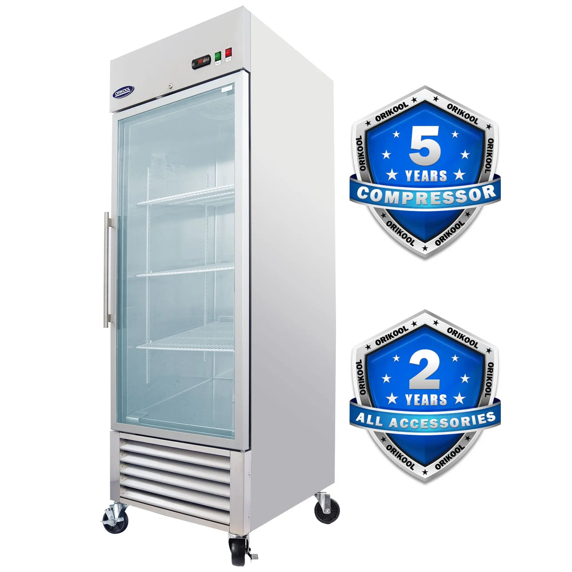 23 Cu.ft Commercial Display Refrigerator, Single Glass Door, Stainless Steel, LED Lighting, DOBA-FZS27 - Image 3