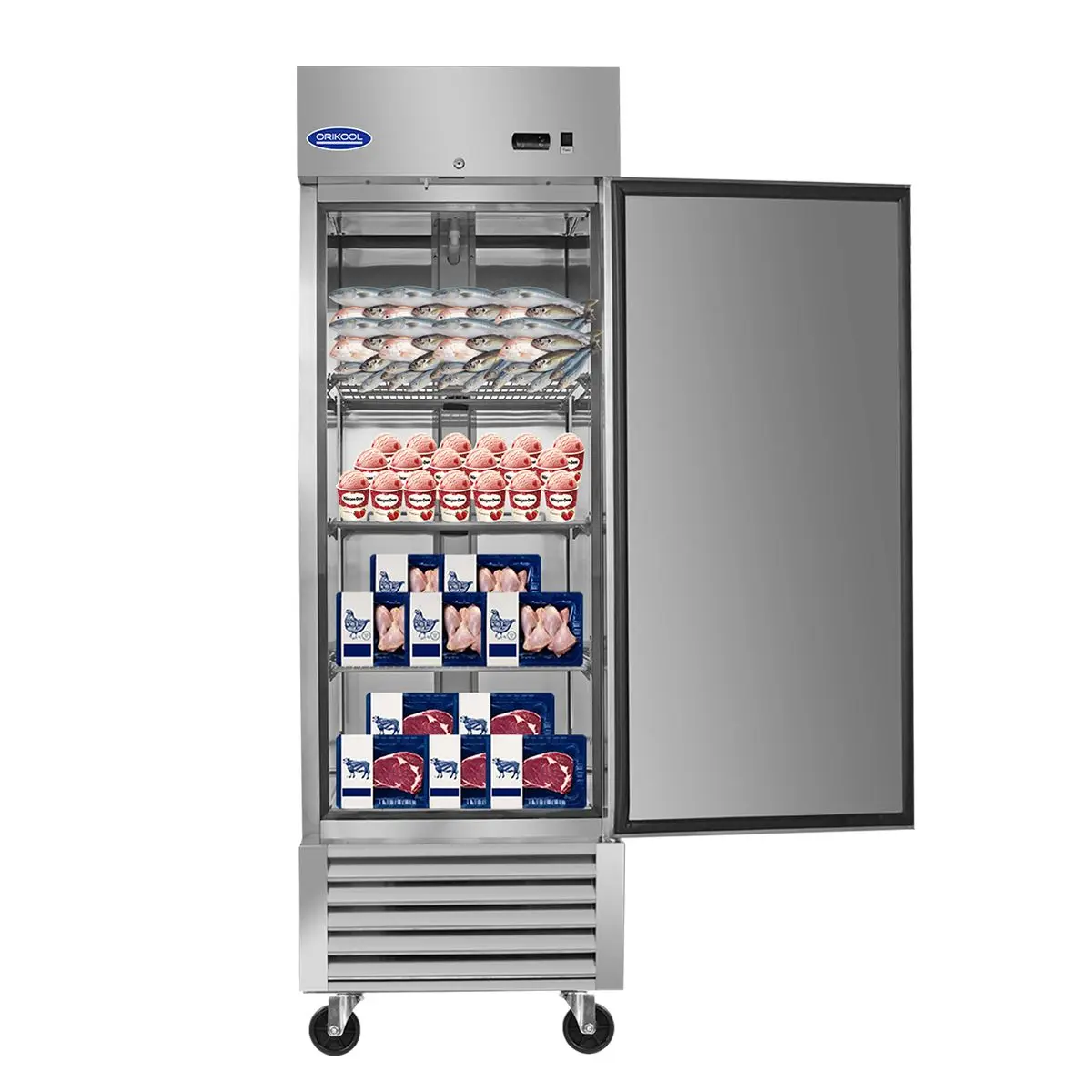 23 Cu.ft Commercial Freezer, 27" Width, 1 Door, Stainless Steel ETL Approved, Upright Storage, DOBA-FZ27 - Image 2