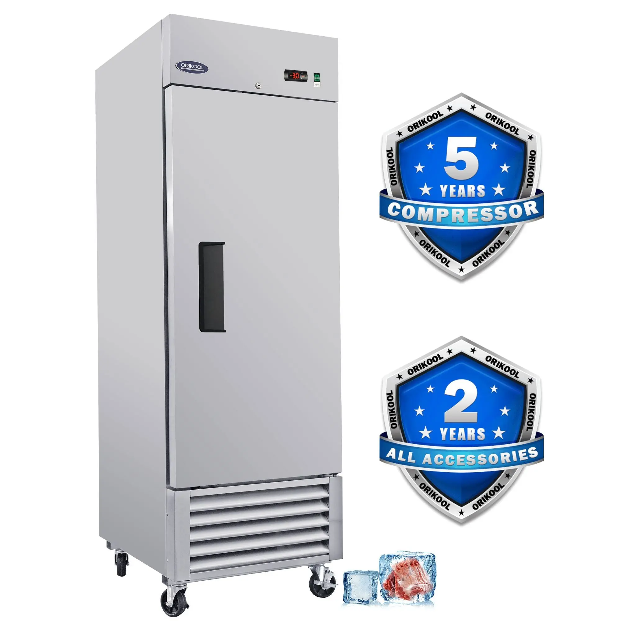 23 Cu.ft Commercial Freezer, 27" Width, 1 Door, Stainless Steel ETL Approved, Upright Storage, DOBA-FZ27 - Image 3