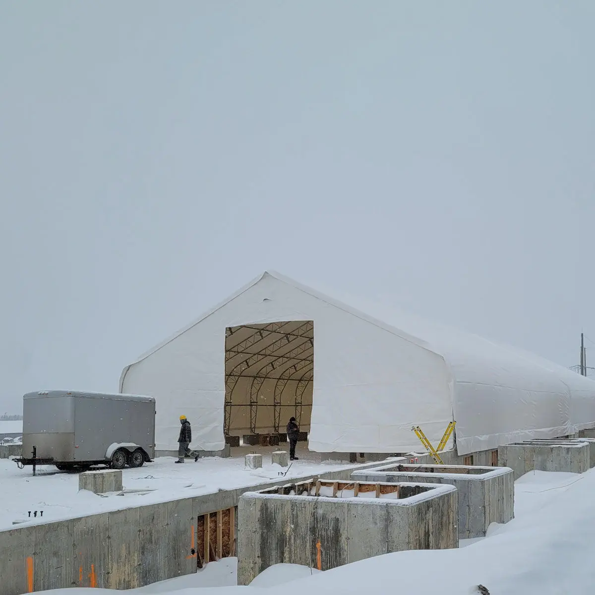 TMG Heavy Series™ 50' x 150' Dual Truss Storage Shelter with Heavy Duty 32 oz PVC Cover & Drive Through Doors, TMG-DT50150-PRO - Image 3