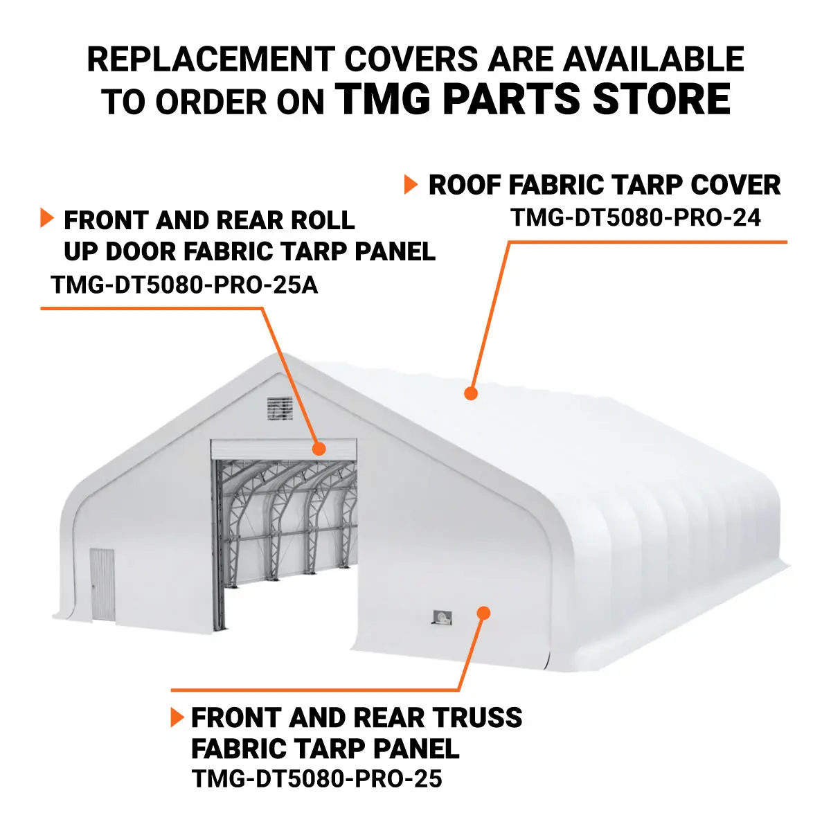 TMG Heavy Series™ 50' x 80' Dual Truss Storage Shelter with Heavy Duty 32 oz PVC Cover & Drive Through Doors, TMG-DT5080-PRO - Image 5
