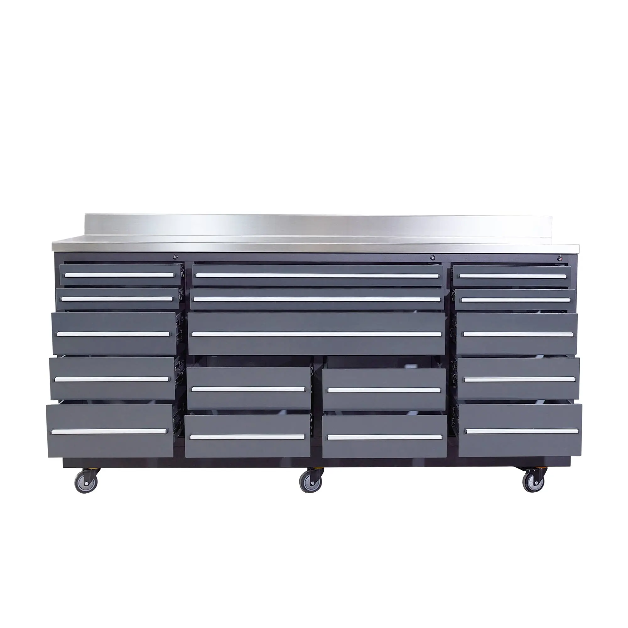 TMG Heavy Series™ 7-Ft 17-Drawer Workbench with Stainless Steel Top, Ball Bearing Double Slides & Casters TMG-WB717 - Image 6