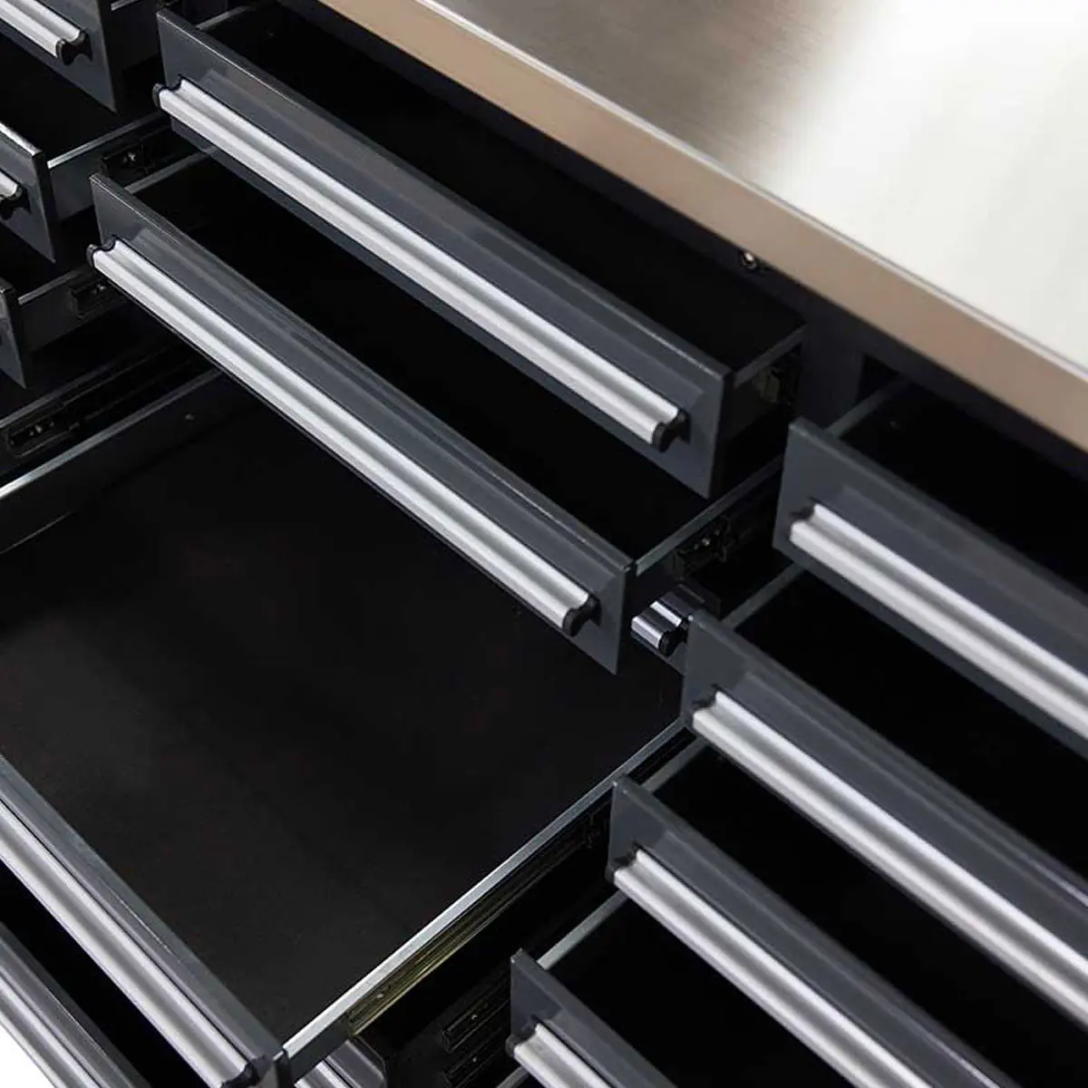 TMG Heavy Series™ 7-Ft 24-Drawer Workbench with Stainless Steel Top, Ball Bearing Double Slides & Casters TMG-WB724 - Image 10