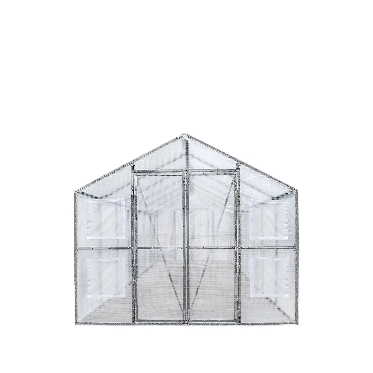 8' x 26' Greenhouse Grow Tent w/20 Mil Ripstop Leno Mesh PVC Cover, Galvanized Steel Frame, Roll-up Windows, TMG-GH826 - Image 2