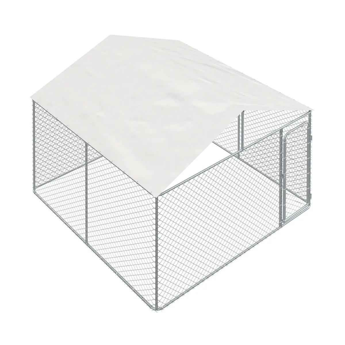 10' x 10' Outdoor Dog Kennel Playpen w/Cover, Outdoor Dog Runner, Pet Exercise House, Lockable Gate, 6' Chain-Link Fence, TMG-DCP1010 - Image 5