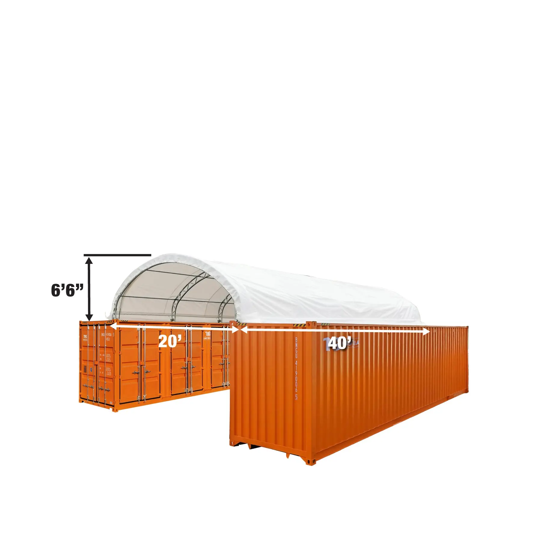 TMG Heavy Series™ 20' x 40' Dual Truss Container Shelter with Heavy Duty 17 oz PVC Cover, TMG-DT2041CV (Previously DT2040CV) - Image 4