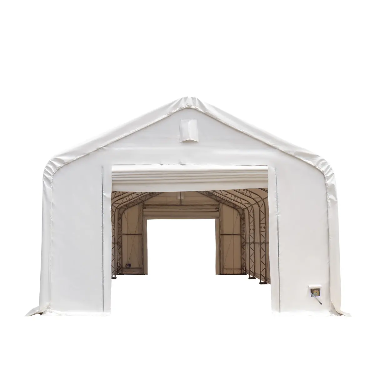 TMG Heavy Series™ 20' x 63' Dual Truss Storage Shelter with Heavy Duty 17 oz PVC Cover & Drive Through Doors, TMG-DT2064-PRO - Image 4