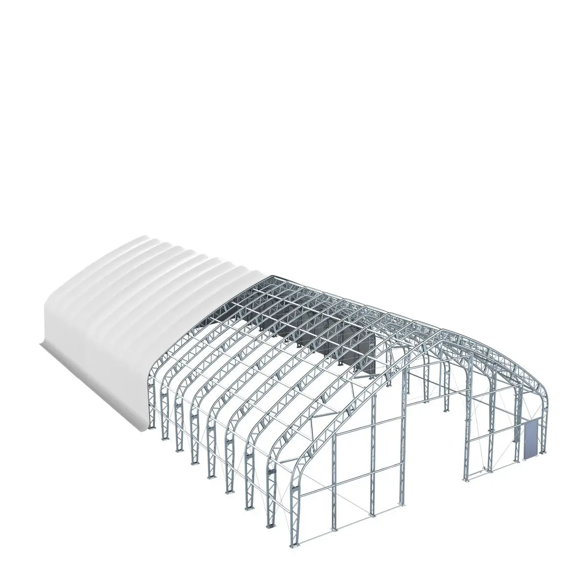 TMG Heavy Series™ 70' x 120' Dual Truss Storage Shelter with Heavy Duty 32 oz PVC Cover & Drive Through Doors, TMG-DT70120-PRO - Image 12