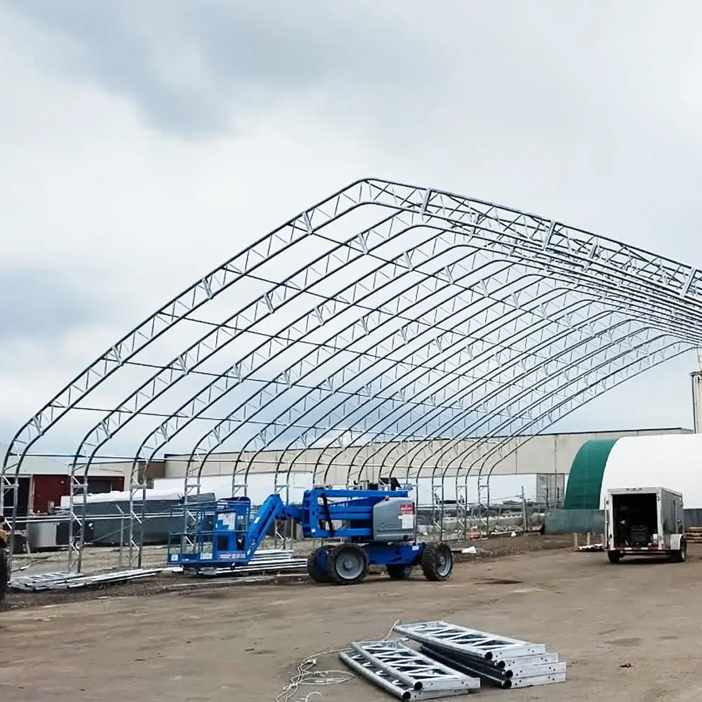 TMG Heavy Series™ 70' x 120' Dual Truss Storage Shelter with Heavy Duty 32 oz PVC Cover & Drive Through Doors, TMG-DT70120-PRO - Image 4
