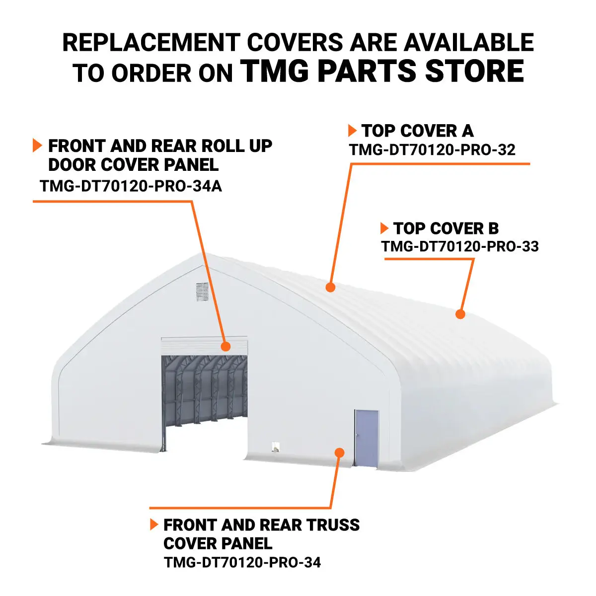 TMG Heavy Series™ 70' x 120' Dual Truss Storage Shelter with Heavy Duty 32 oz PVC Cover & Drive Through Doors, TMG-DT70120-PRO - Image 9