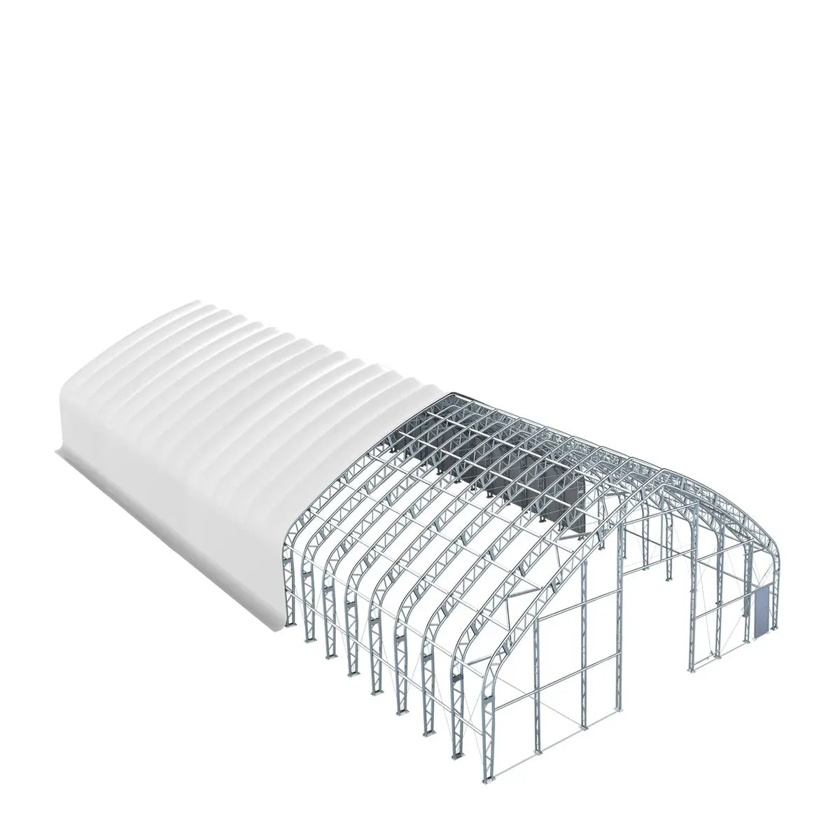 TMG Heavy Series™ 70' x 150' Dual Truss Storage Shelter with Heavy Duty 32 oz PVC Cover & Drive Through Doors, TMG-DT70150-PRO - Image 12