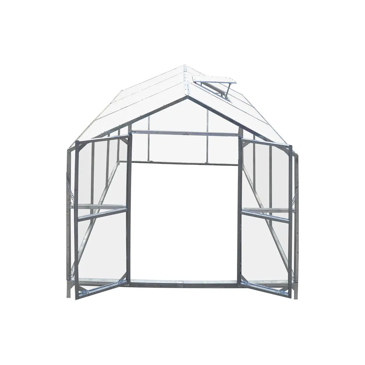 8' x 10' Greenhouse Kit with Galvanized Steel Frame, TMG Heavy Series™, Polycarb Roof and Crystal-Clear Walls TMG-GH811 - Image 5