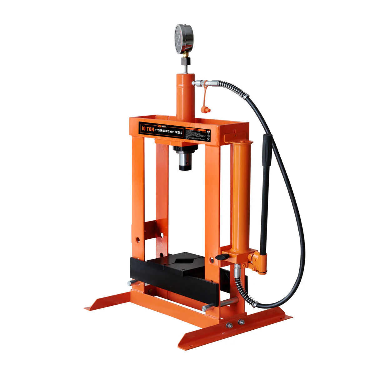 10 Ton Capacity Hydraulic Shop Press, Long Lever Manual Operation, 3 Bed Height Positions, TMG-ASP10 (Discontinued – No Longer Available) - Image 4