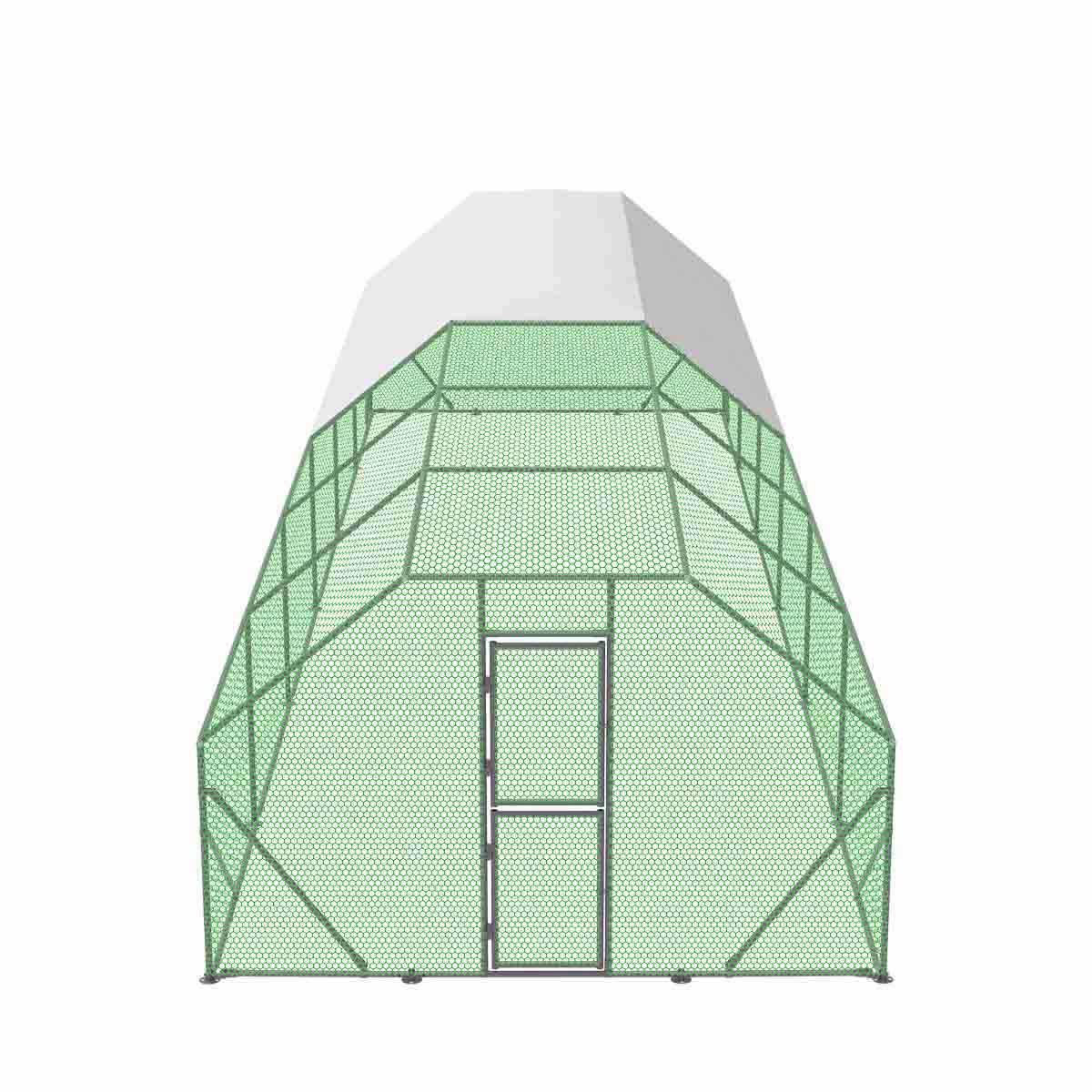 10' x 40' Wire Mesh Chicken Run Shelter Coop, Galvanized Steel, 400 Sq-Ft, Lockable Gate, PVC Coated Mesh, TMG-CRS1040 - Image 17