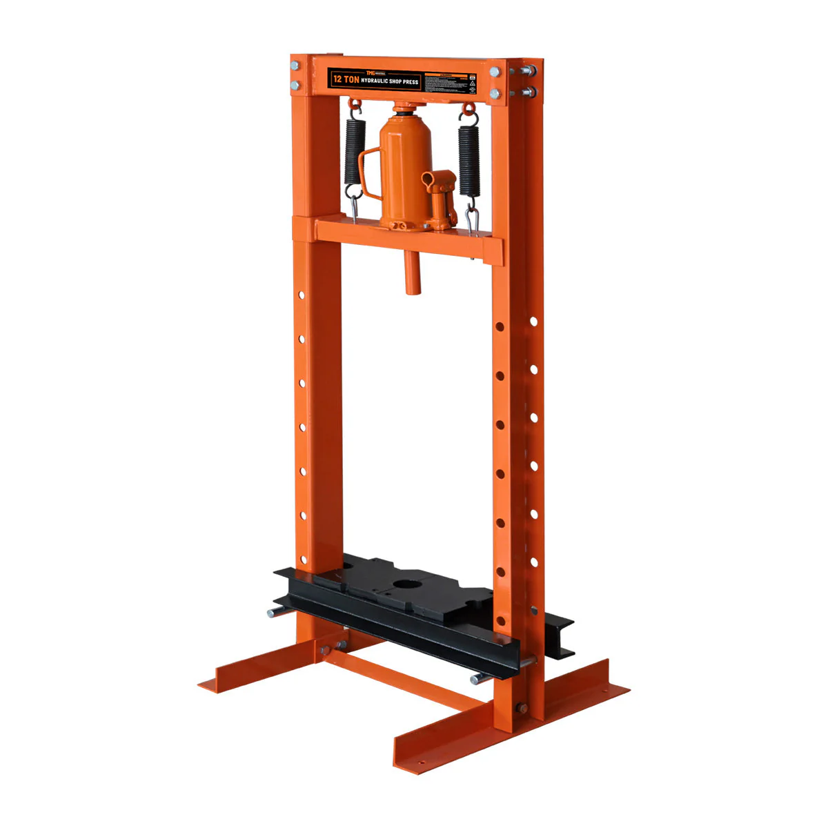 12 Ton Capacity Hydraulic Shop Press, H-Frame, Hand Crank Bottle Jack Pressing, 8 Bed Height Positions, TMG-ASP12 (Discontinued – No Longer Available) - Image 5