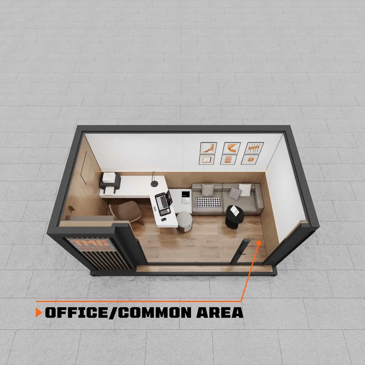 13' Custom Built Steel Container Office, 90 Sq-Ft Working Area, Super Heavy-Duty Galvanized Frame, High-Density Foam Insulation, TMG-SCO13 - Image 4