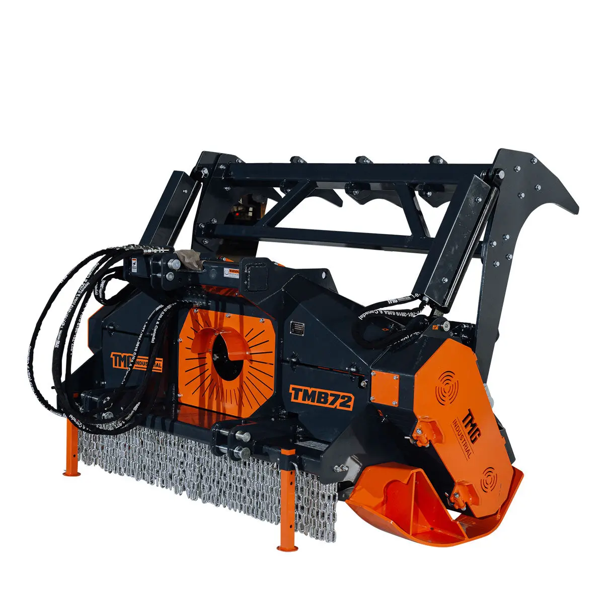 70" Forestry Brush Mulcher, Category 2 Hookup, Widia Cutting Teeth, 70-110 HP Tractors, 3-PTO Shaft Included, TMG-TMB72