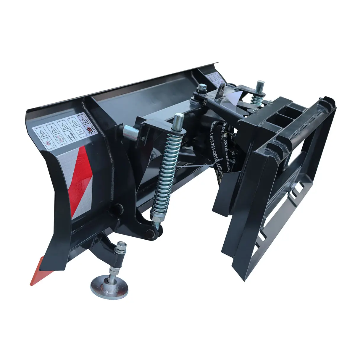 72" Skid Steer Dozer Blade/Snow Pusher, 30° Left & Right, Bolt-On Cutting Edge, Adjustable Skid Shoes, Universal Quick Mount, TMG-DB72 - Image 8