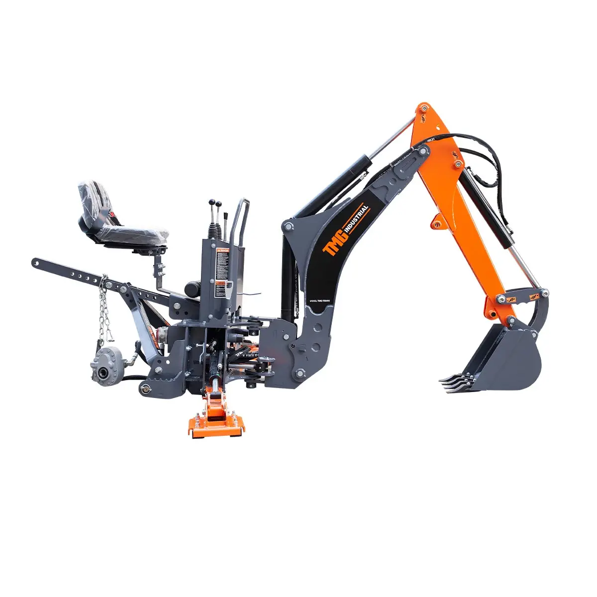 9-ft Tractor Swing Backhoe Attachment, Category 1 & 2, 180° Boom and Bucket Rotation, 15" Bucket Included, TMG-TBH90 - Image 2