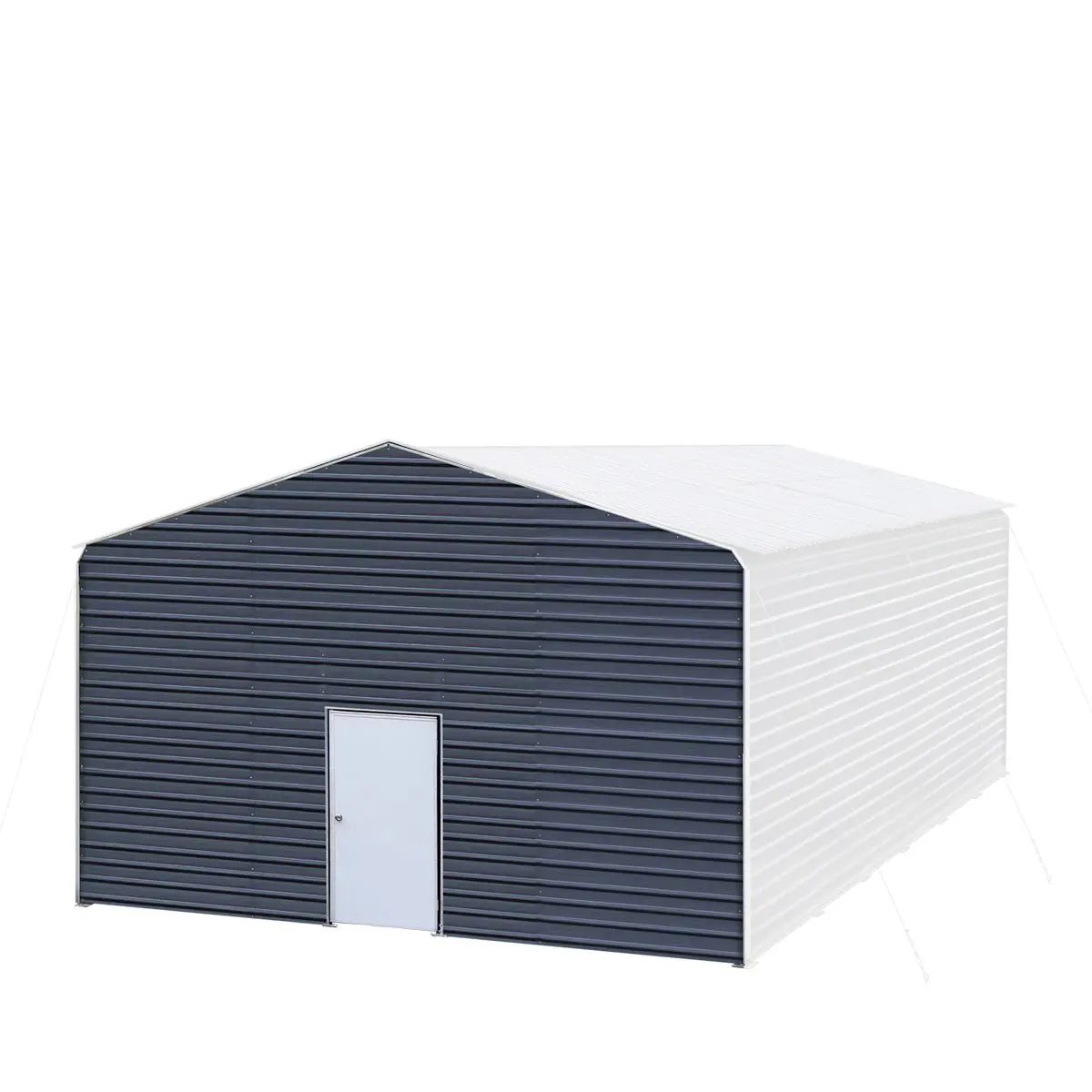 Metal Shed Carport Add-On Package Kit For TMG-MSC2020F And TMG-MSC2030F , Front Wall w/Roll Up Doors & Back Wall, TMG-MSC20-RD12 - Image 16