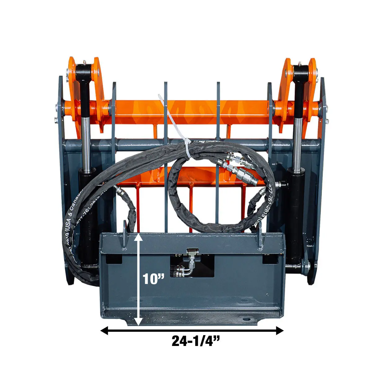 Mini Skid Steer Root Rake Grapple, 35" Working Width, 2200-lb Capacity, Toro Style Mount Plate, TMG-SRG35 - Image 11