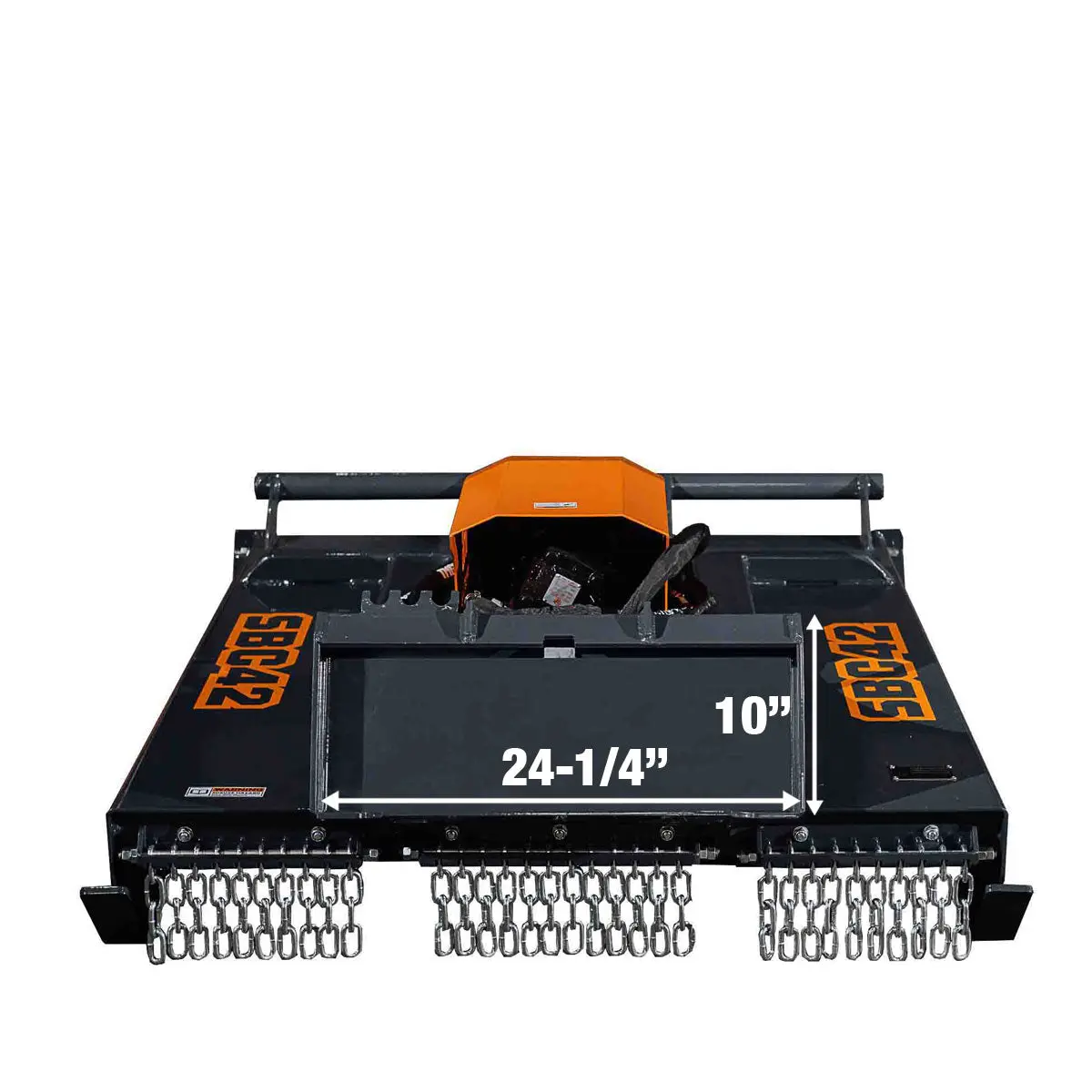 Mini Skid Steer Rotary Brush Cutter, 42" Cut Width, 2-½" Capacity, Hydraulic Motor, Toro Style Mount Plate,TMG-SBC42 - Image 10