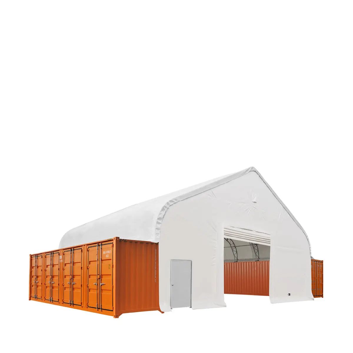 TMG Heavy Series™ 50' x 40' Fully Enclosed Dual Truss Container Shelter with Heavy Duty 32 oz PVC Cover, Front Wall and Back Wall, TMG-DT5040CG - Image 7