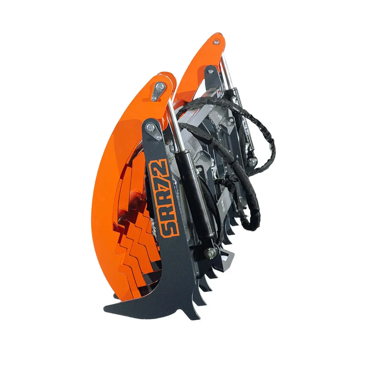 Skid Steer Skeleton Root Rake Grapple, 2600 LB Grapple Capacity, Twin Cylinders, 7" Tine Spacing, TMG-SRR72 - Image 12