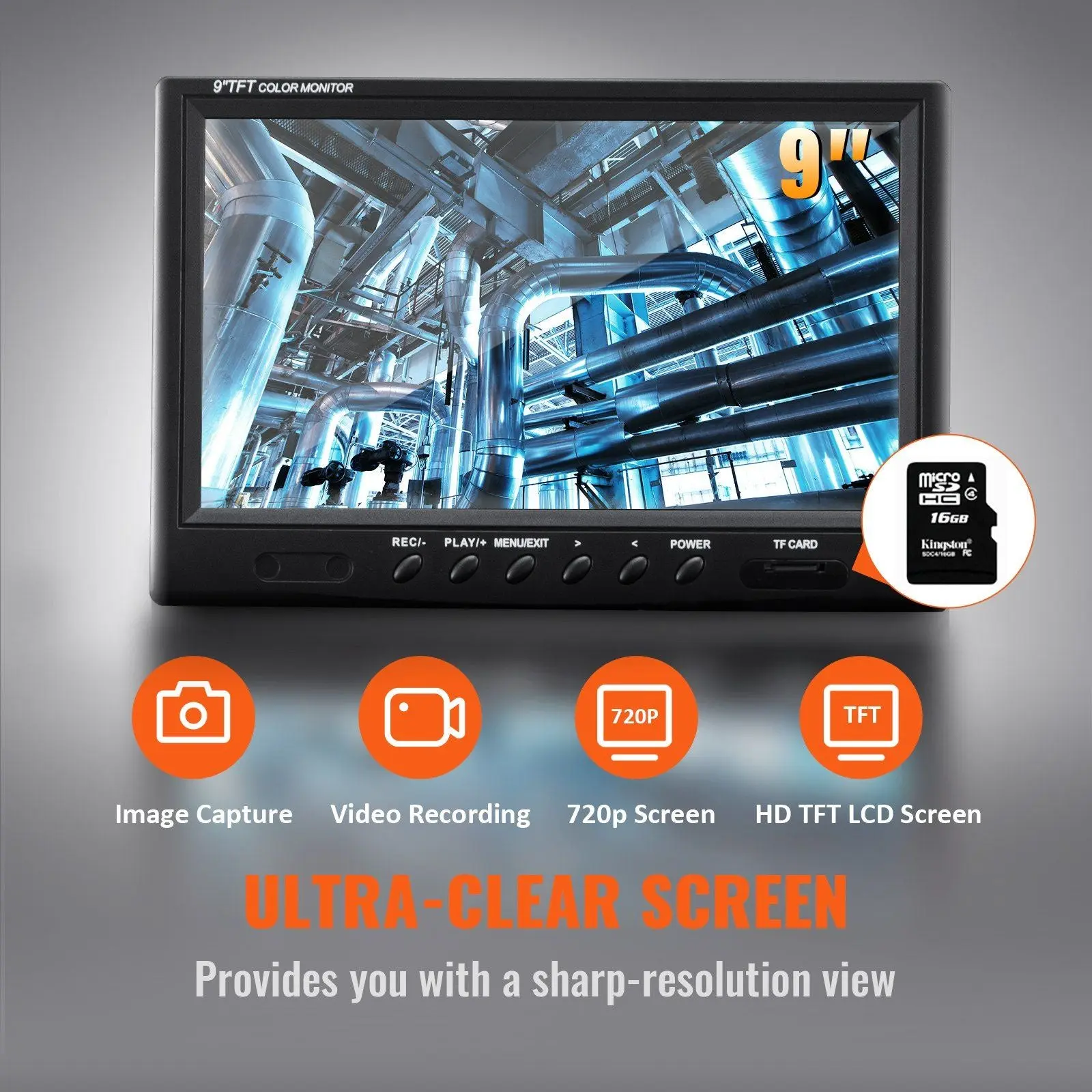 9" Sewer Inspection Camera, 512Hz Locator, DVR 165ft Range, 12 LED Lights, 16GB SD Card, DOBA-SIC9 - Image 4