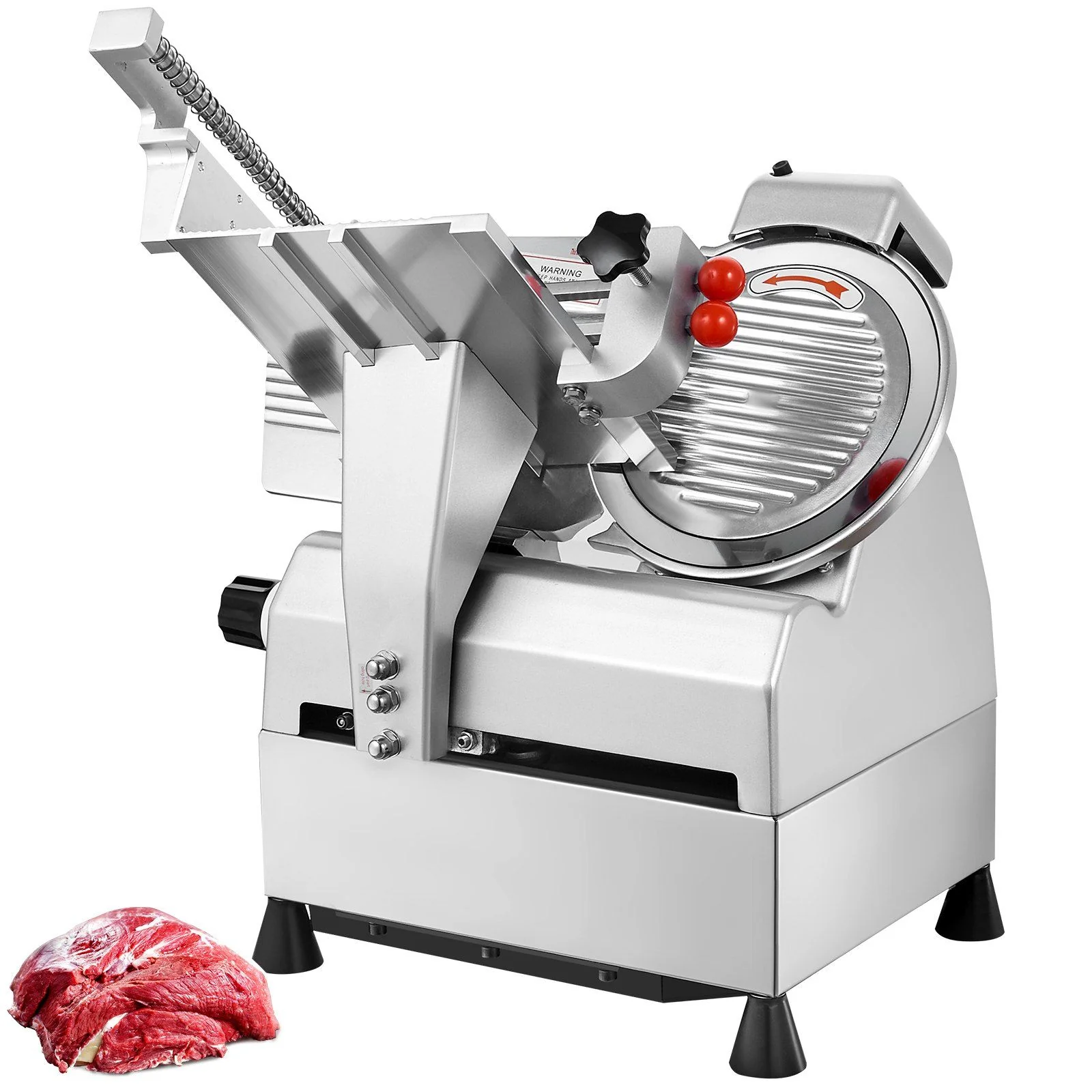 540W Automatic Meat Slicer, 10" Dual Stainless Steel Blades, 0–15mm Adjustable Thickness, Child Lock Protection, DOBA-MS540