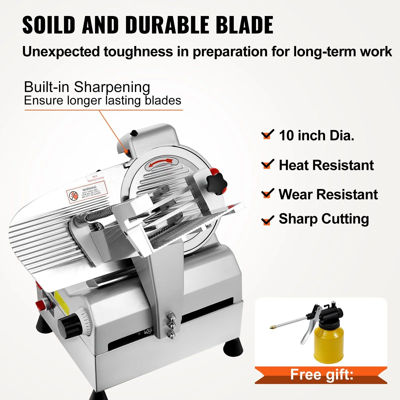 540W Automatic Meat Slicer, 10" Dual Stainless Steel Blades, 0–15mm Adjustable Thickness, Child Lock Protection, DOBA-MS540 - Image 5