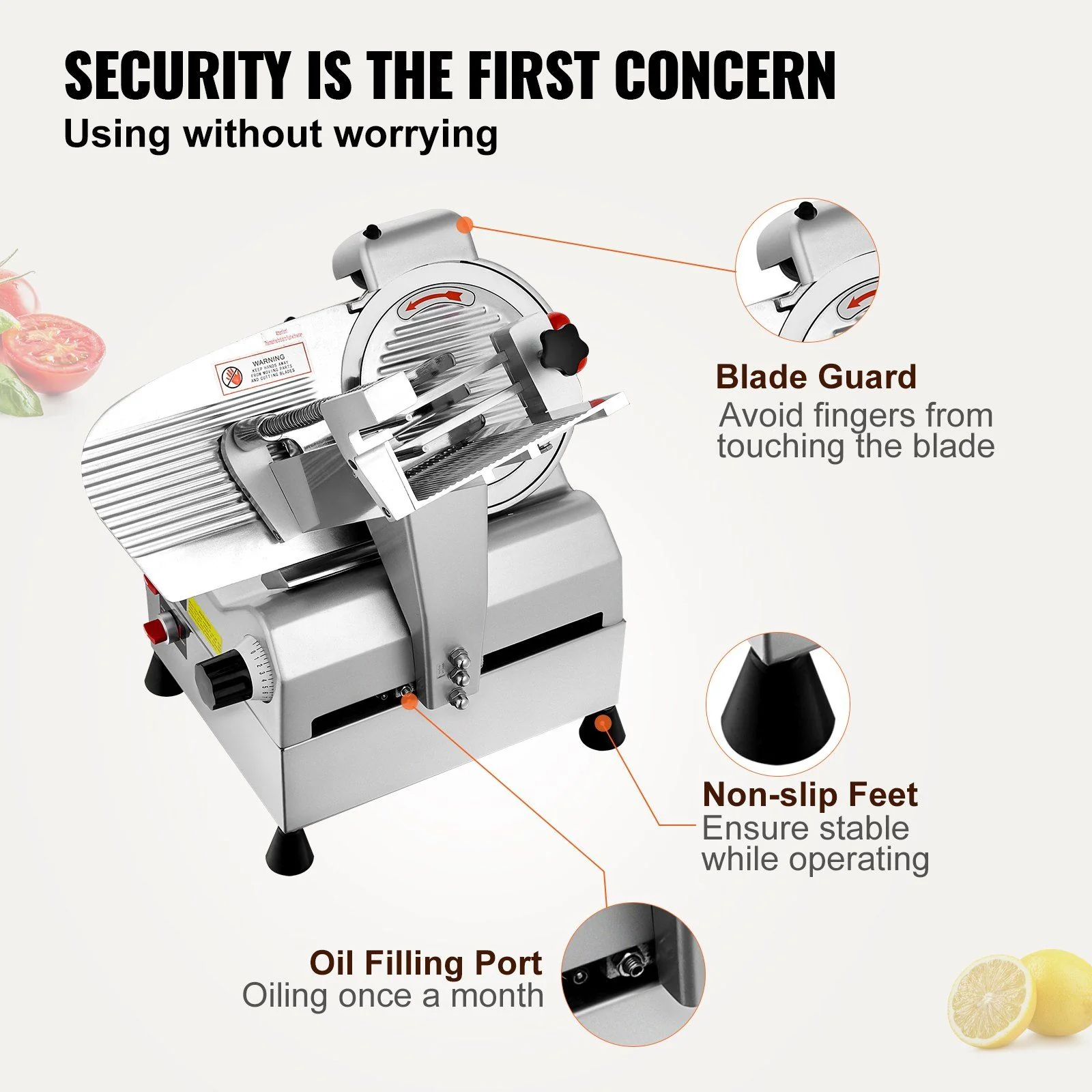 540W Automatic Meat Slicer, 10" Dual Stainless Steel Blades, 0–15mm Adjustable Thickness, Child Lock Protection, DOBA-MS540 - Image 7
