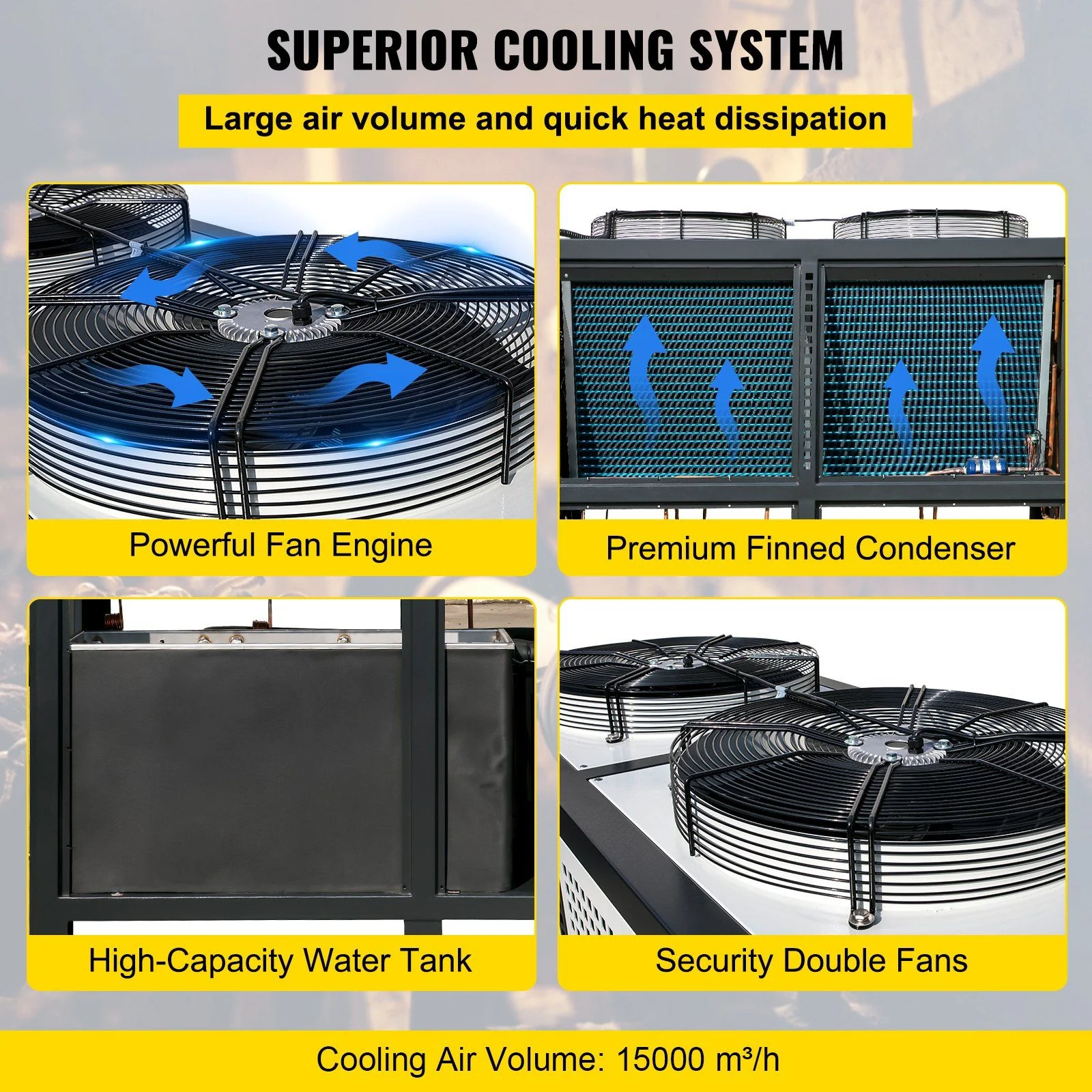 15 Ton Industrial Water Chiller, 15HP Air-Cooled System, Finned Condenser with Micro-Computer Control, Stainless Steel Water Tank, DOBA-WC15 - Image 5